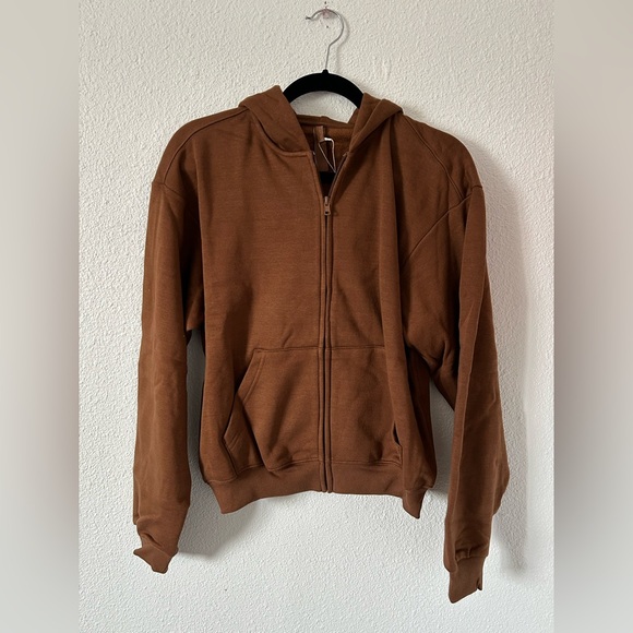 Skims classic fleece 2 piece set hoodie and pants bison sz small Nwt - Picture 5 of 16